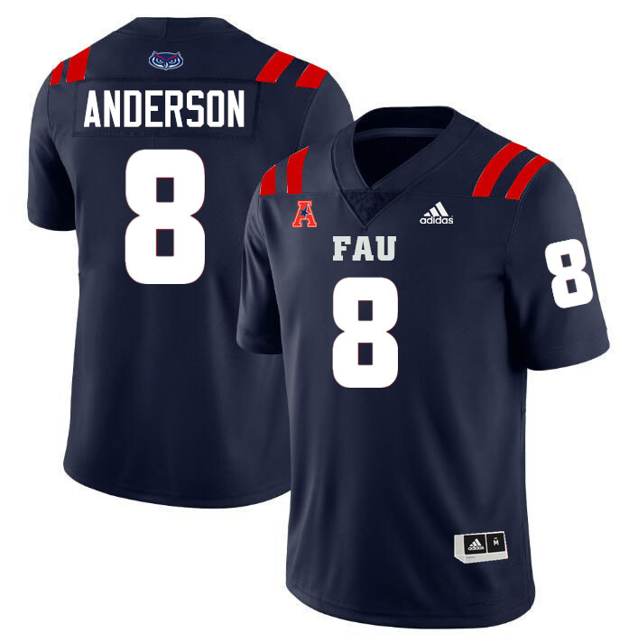 Evan Anderson FAU Jersey,Florida Atlantic Owls Football Jersey,Uniforms,Gears-Navy